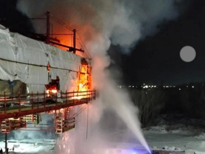 Павлодарда салынып жатқан көпір аумағынан өрт шықты