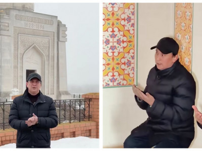 «Кешірім сұраймын»: Қайрат Әділгерей күйші Құрманғазының кесенесіне барды