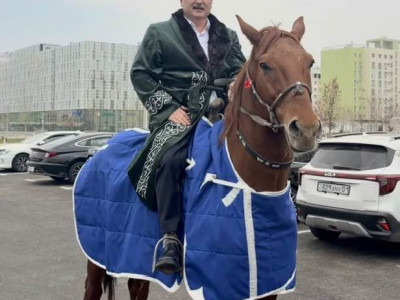 Түркістандықтар Жүрсін Ерман мен Аманжол Әлтайға ат мінгізді