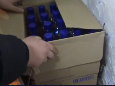 Семейде жасырын цехтан 12 мың бөтелке алкоголь тәркіленді