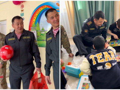 Ұландықтар Қарағандыдағы балалар үйіне барып, сыйлықтар табыстады