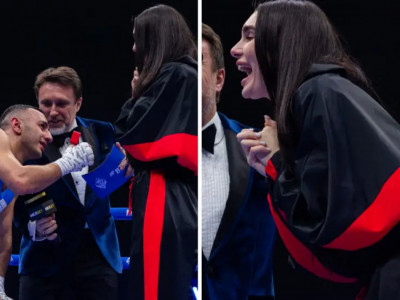 Жекпе-жектен кейін рингте сүйіктісіне ұсыныс жасаған боксшы күтпеген жағдайға тап болды