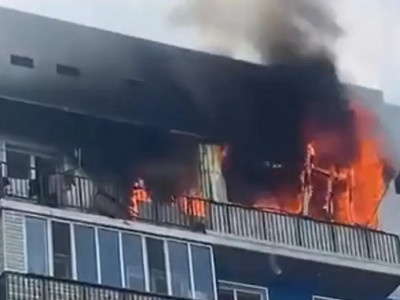 Алматы облысында 9-қабаттағы екі пәтер өртеніп кетті