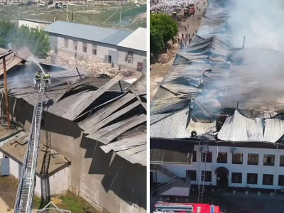 Түркістан облысында жиһаз цехы өртеніп кетті (ВИДЕО)