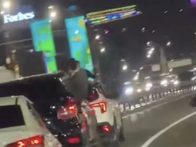 Алматыдағы рейд: Әл-Фараби даңғылында жарысқандар көліктерінен айырылды (ВИДЕО)