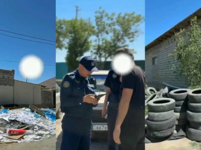 Түркістанда 1,5 тонна дөңгелекті жол бойына тастағандар жауапқа тартылды