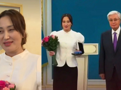 "Күтпеген жерден үйлі болдым": Актриса Анар Әділова Ақордада көзіне жас алды (ВИДЕО)
