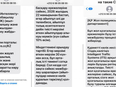 Полиция айыппұл туралы жалған хабарламаларға сенбеуге шақырады