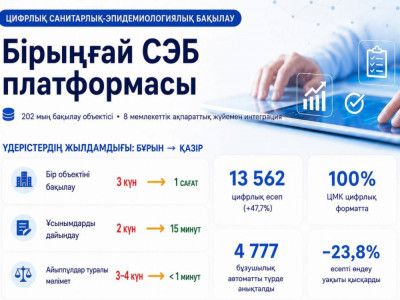 Мемлекеттік бақылаудағы 202 мың нысан мен 198 мың пайдаланушы бірыңғай цифрлық жүйеге  тіркелді – ДСМ