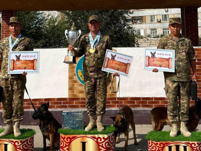Ұлттық ұланның кинологтары Ақтауда өткен жарыста бақ сынады