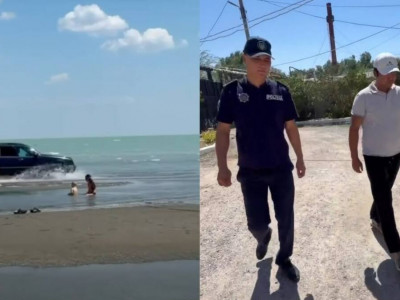 Балқаш жағалауында көлікпен жүрген жүргізуші 10 тәулікке қамалды (ВИДЕО)