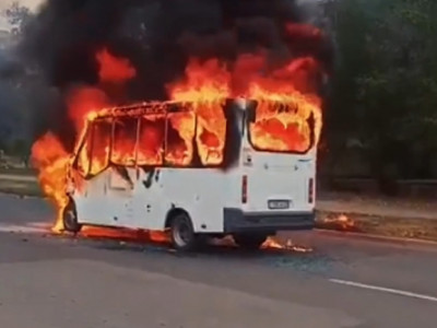 Ақмола облысында автобус өртенді