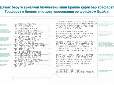 ОСК Брайль қарпі бар дауыс беру бюллетені трафаретін таныстырды