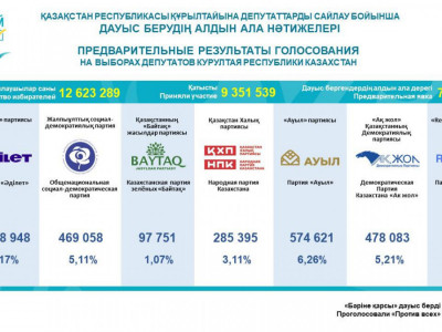 Құрылтай сайлауы – 2026: Сайлаудың алдын ала нәтижелері жарияланды