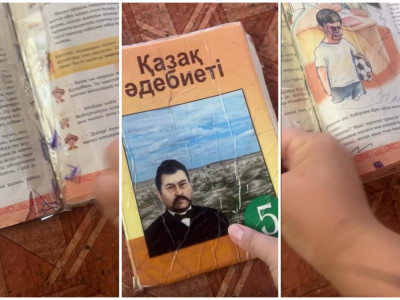 «Жағамды ұстадым»: Желі қолданушысы мектеп оқулықтарының күйін сынады (ВИДЕО)