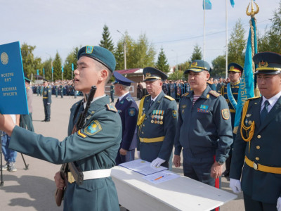 Петропавлда Ұлттық ұлан Академиясының курсанттары Әскери ант қабылдады