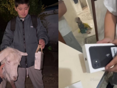 Бір ешкіге бір Iphone телефон алған баланың әрекеті көпті сүйсінтті (ВИДЕО)