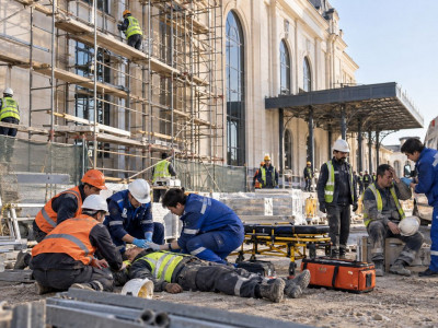 Атырауда вокзалды жөндеп жатқан жұмысшы бес метр биіктіктен құлады