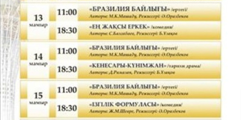 Астана театры Алматыда өнер көрсетеді