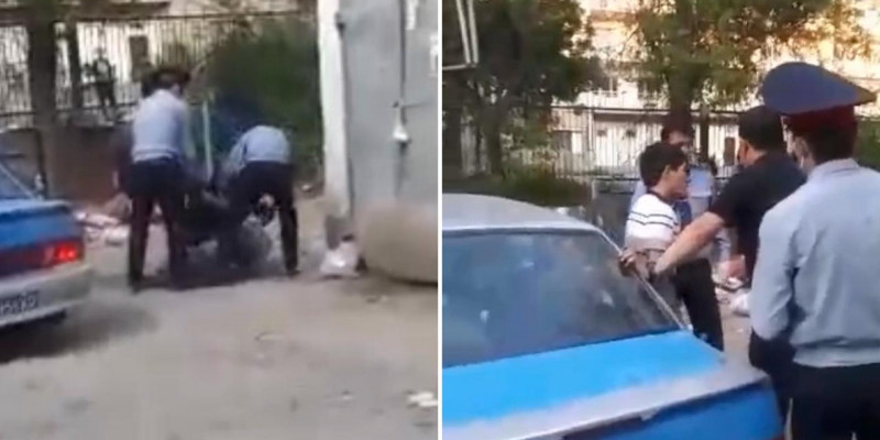 Кентауда маскасыз жүрген тұрғынды тоқтатқан полицей жарақат алды (видео)