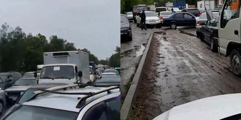 Алматыдағы блокбекет маңында ұзын-сонар кептеліс пайда болды (видео)