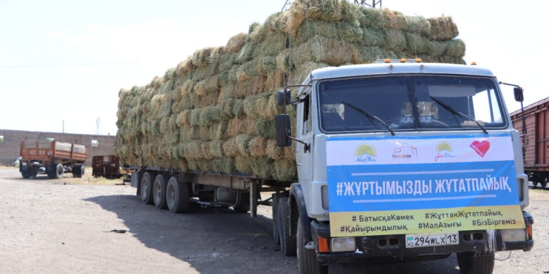 Түркістан облысынан Маңғыстауға тағы да 4 вагон мал азығы жөнелтілді