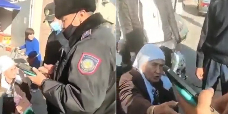 Шымкентте әжейдің телефонын алып қойған полицейлер жұрттың ашуына тиді