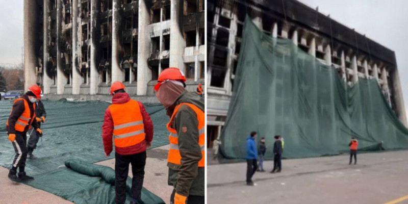 Бақытжан Сағынтаевтың өртенген кабинеті көрсетілді (ВИДЕО)