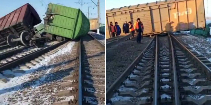 Қарағандыда пойыздың 12 вагоны рельстен шығып кетті (ВИДЕО)