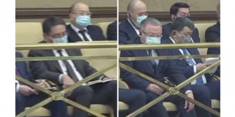 Әкімдер Жолдау кезінде ұйықтап отырған (ВИДЕО)
