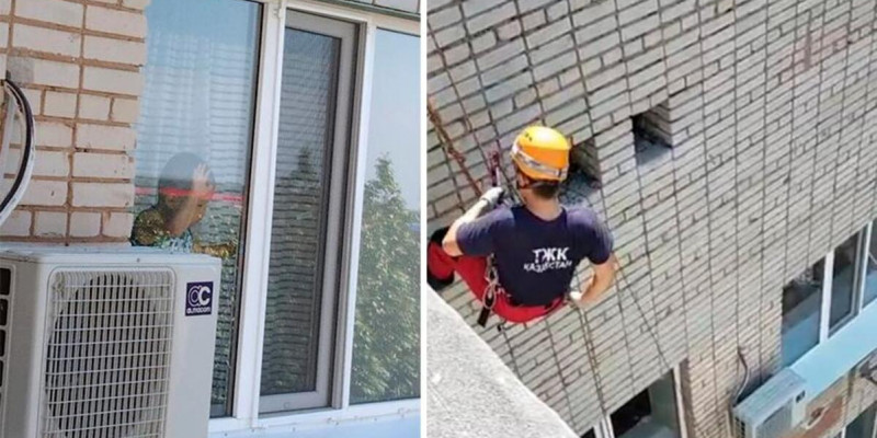 Оралда 2 жасар бала сегізінші қабаттан құлап кете жаздады