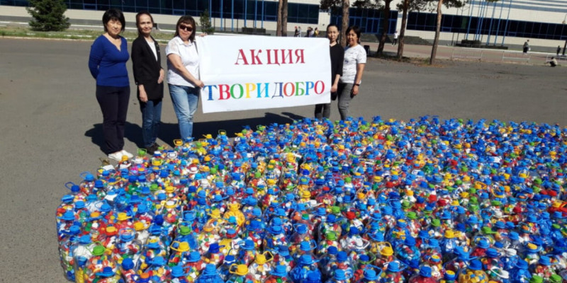 Павлодарлық оқушылар екі миллионға жуық пластик қақпағын жинады
