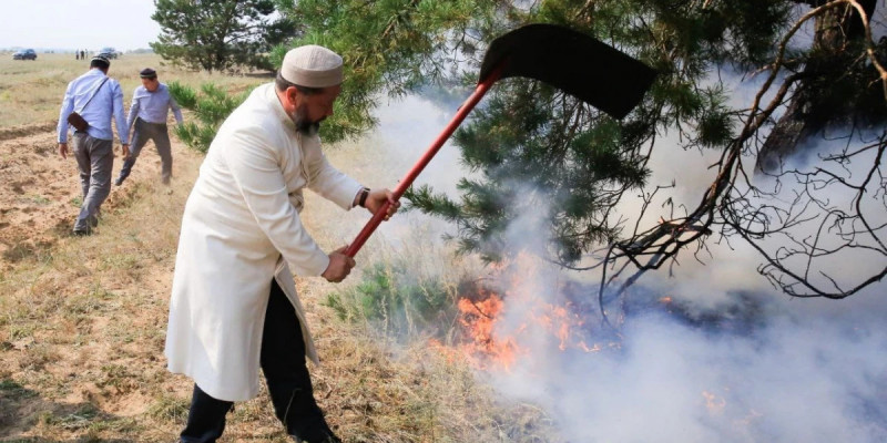 Бас мүфти өрт болған Әулиекөл ауданына барды