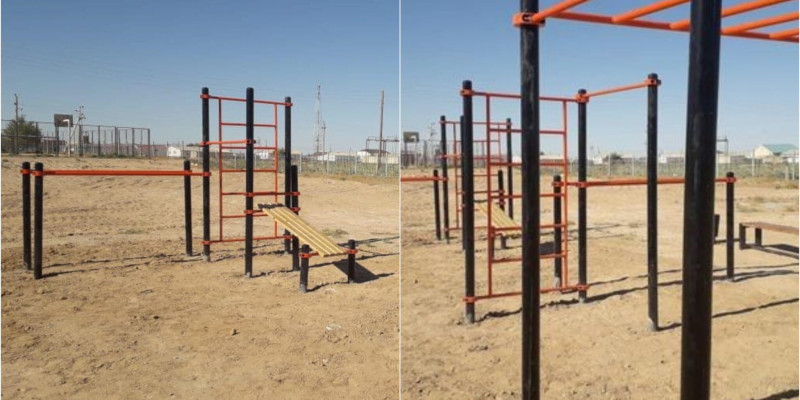 Қызан ауылындағы мектепте «Street workout» спорт алаңы салынды