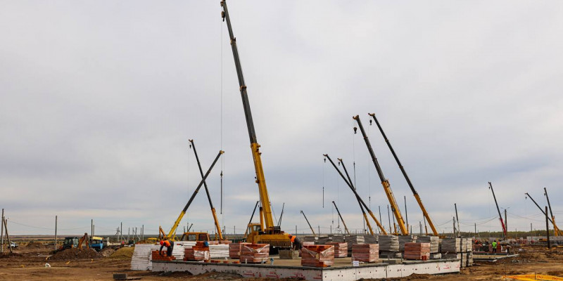 Қостанай облысында салынатын 91 үйдің 55 учаскесінде іргетас құйылды