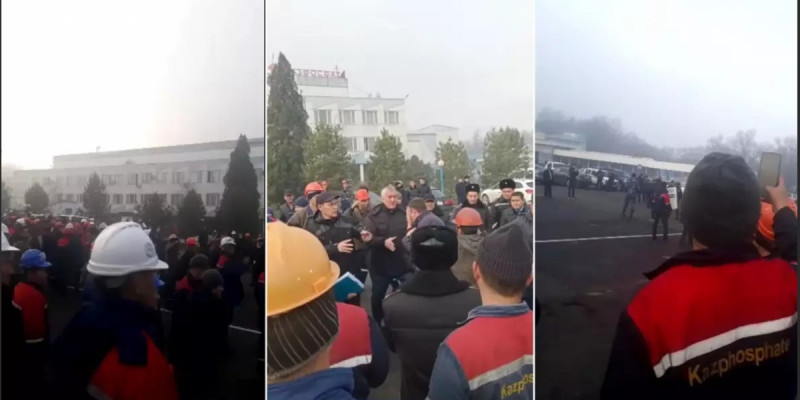 «Қазфосфат» басшысы қызметкерлерінен кешірім сұрады (ВИДЕО)