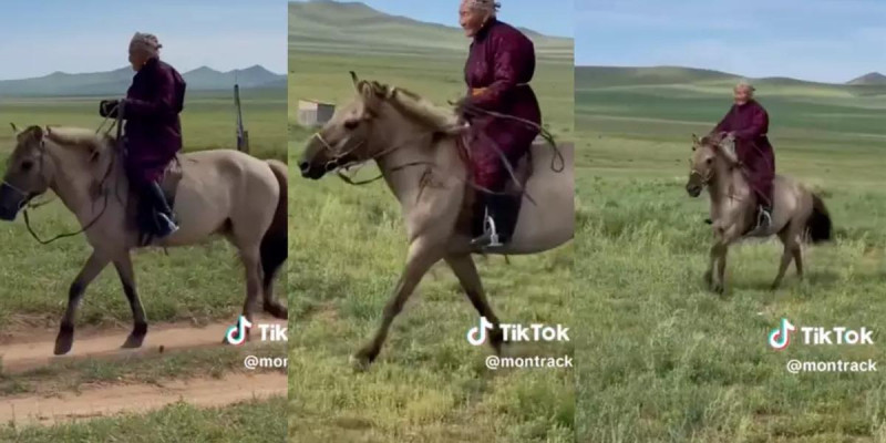 Атқа қарғып мінген 87 жастағы әже жұртты таңғалдырды (ВИДЕО)