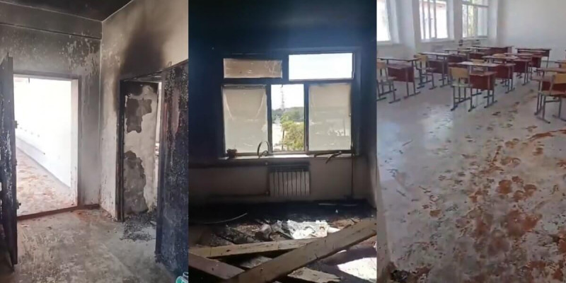 Тараздағы мектепте жарылыс болып, үш адам 3-қабаттан секіріп кеткен