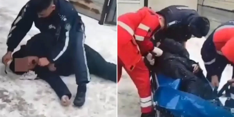 Полицейлер есінен танған ер адамды құтқарып қалды