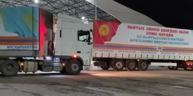 Қырғыз Республикасы жіберген гуманитарлық көмек көліктері Түркістанға жетті
