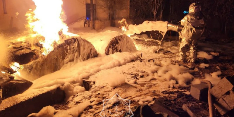 Қызылордада жанармай құю бекеті өртенді