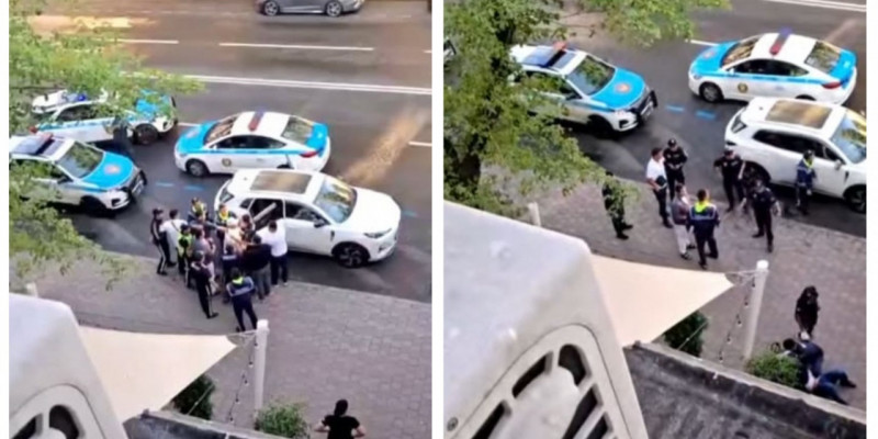 Алматыда көшедегі жанжал видеоға түсіп қалды: Бірнеше адам ұсталды