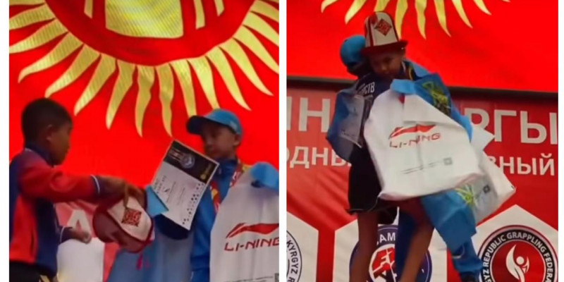Қазақ спортшысына құрмет көрсеткен қырғыз баласы елді сүйсінтті (ВИДЕО)