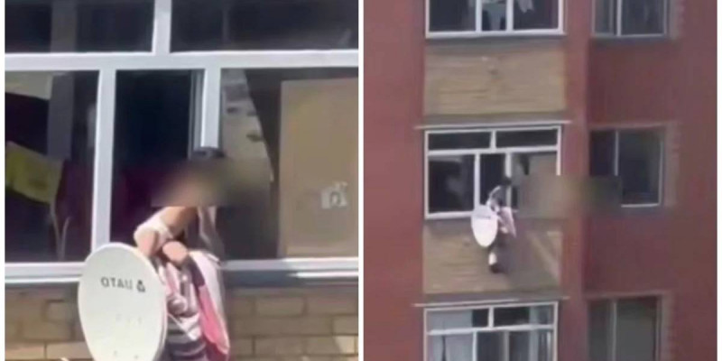Ақмолада үшінші қабаттың терезесіне шыққан бала елді шошытты
