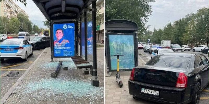 Алматыда көлік аялдамаға соғылып, бір адам зардап шекті