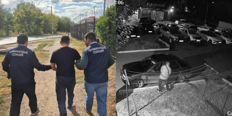 Орал тұрғыны гараждардың қабырғасын тесіп, көлік дөңгелектерін ұрлап кеткен