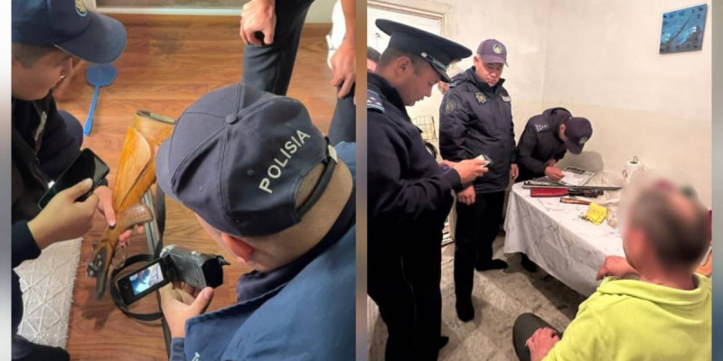 Түркістан облысында тіркелмеген 37 қару тәркіленді