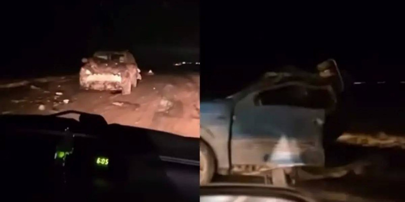 Қарағанды облысында жеңіл көлік қатты соққыдан екіге бөлініп кетті (ВИДЕО)