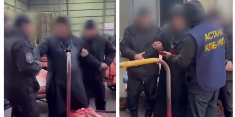 Астана базарында сапасы белгісіз ет өнімдерін сатпақ болғандар ұсталды