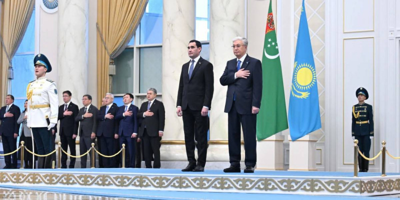 Ақордада Түрікменстан президенті Сердар Бердімұхамедовті қарсы алу рәсімі өтті